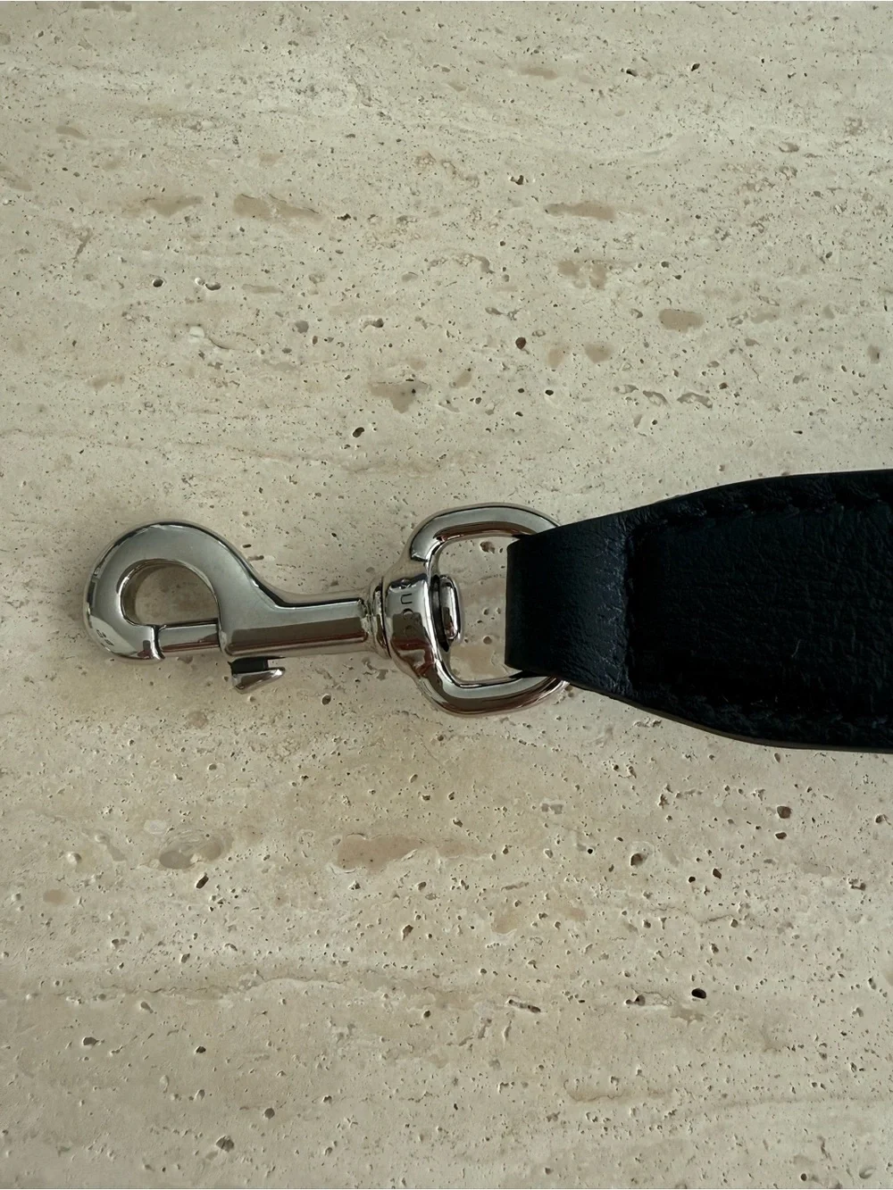 NWT Gucci Blue Leather Trolley Strap With Silver Hardware